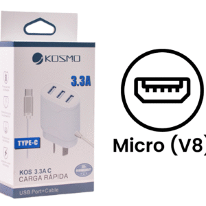 Cargador Rápido Kosmo 3.3A (Micro V8)