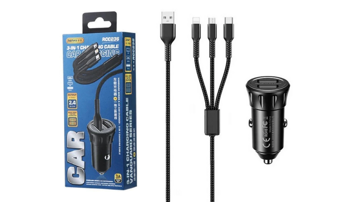 Cargador de Auto 3 en 1 REMAX RCC236